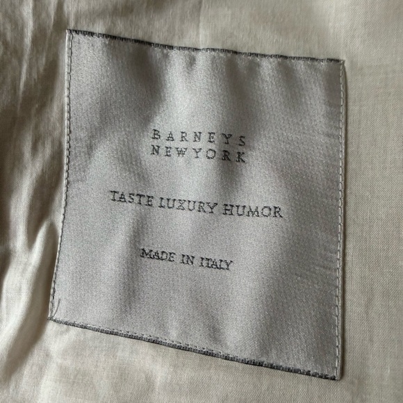 BARNEYS NEW YORK JACKET TRENCH COAT ITALY SIZE 38 4 TAN COTTON BUTTONS POCKETS - Picture 12 of 15